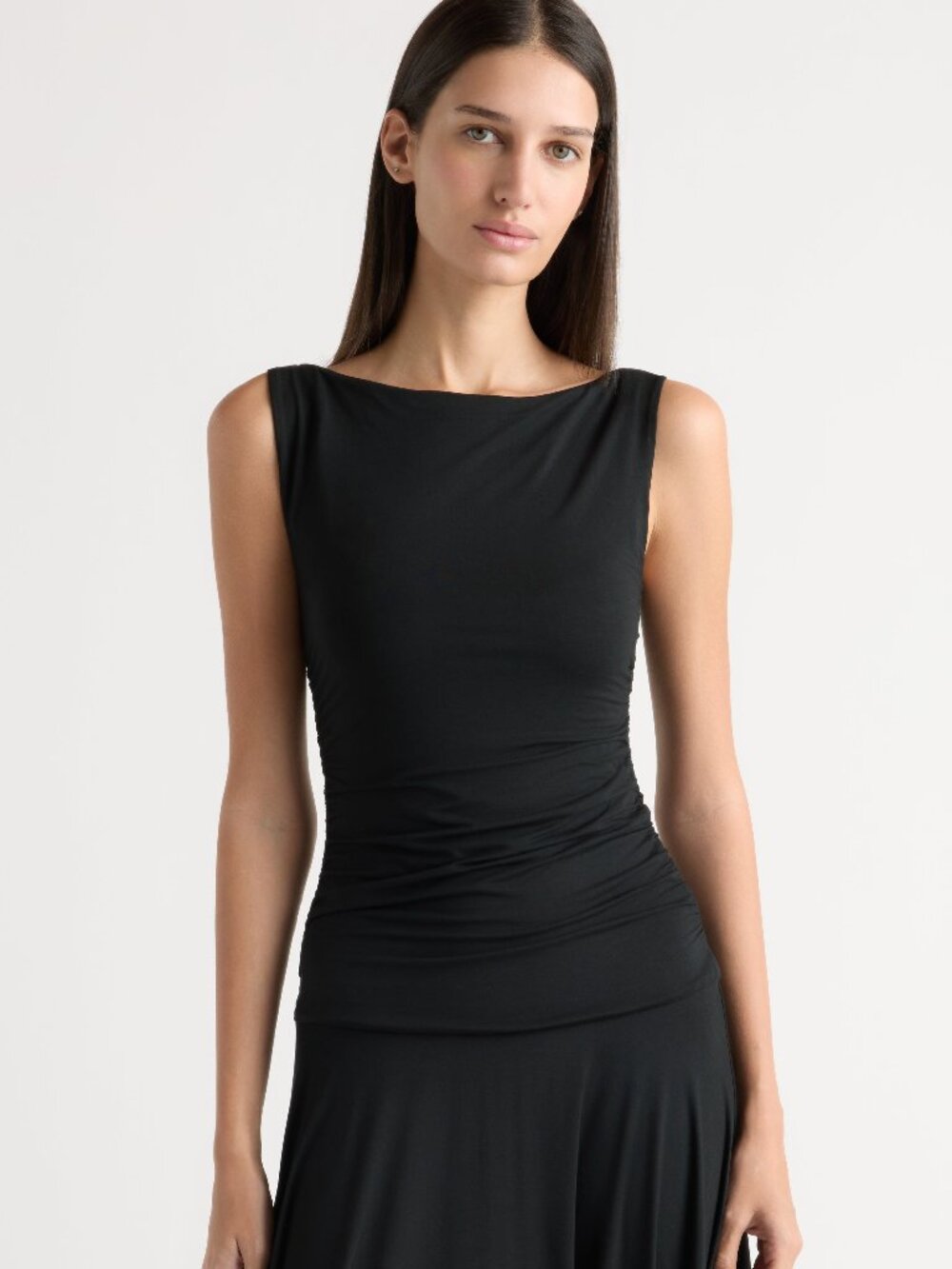 Modern Citizen Tamsin Ruched Drop-Waist Maxi Dress Size MBlack / M - Picture 3 of 3